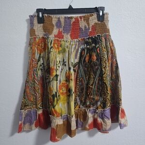 Chaudry Colorful Paisley and Floral Women's Skirt Small